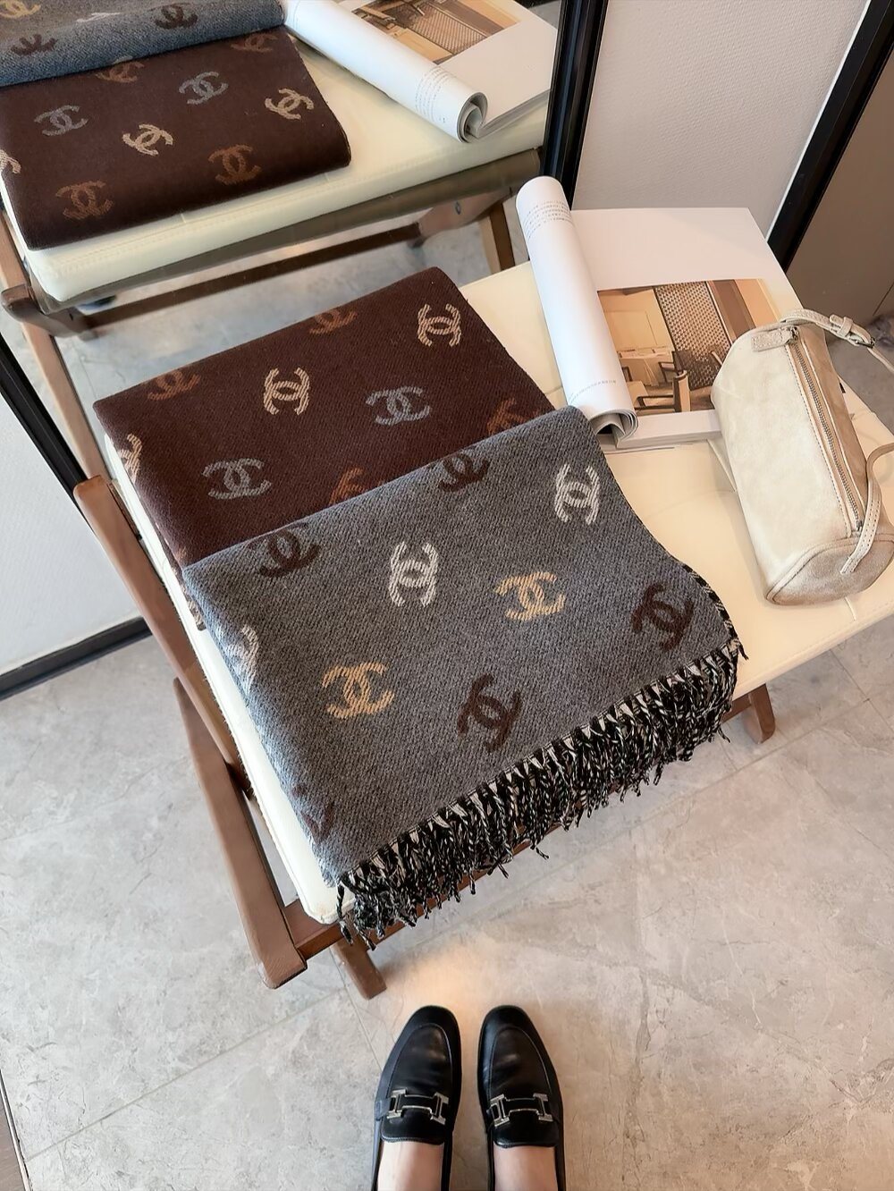Chanel Reversible Motif Scarf